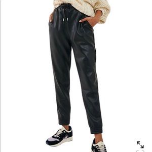 NWOT Zara faux leather joggers size medium